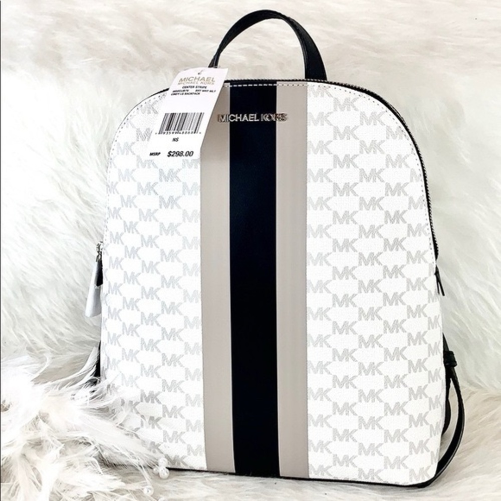 Michael Kors White and Black Backpack